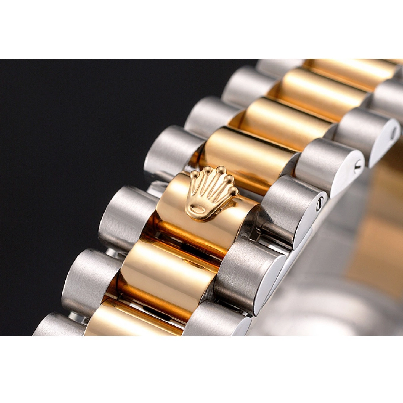 Best AAA Replica Sites White Tone Bracelet Dial Rolex Stainless Two Gold Case Datejust Bezel Gold Steel Swiss 0710